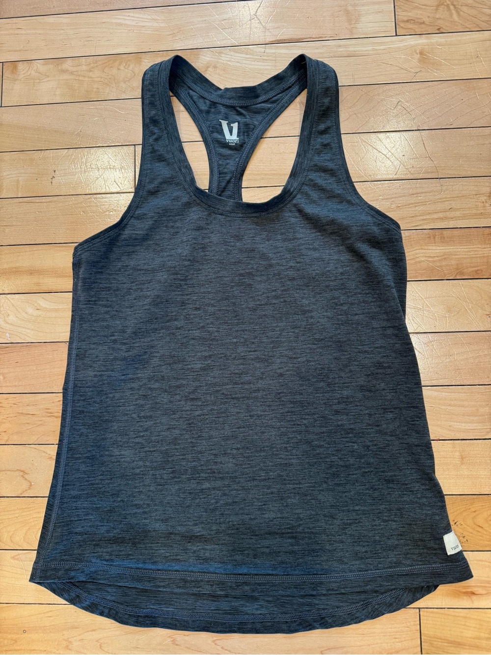 Vuori Lux Racerback Tank Dark Heathered Grey